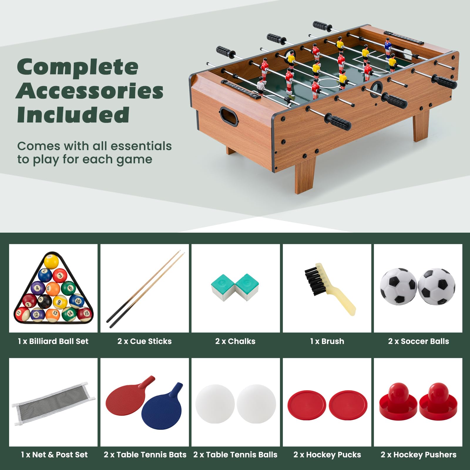 Giantex 4-in-1 Multi Game Table, Combo Foosball Game Table Top w